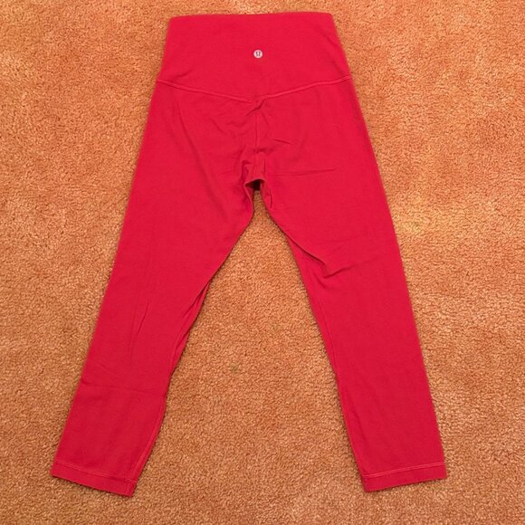 Like New Lululemon Align Crop 21" High-Rise Leggings Dark Red Nulu Yoga Pants 4 - Picture 6 of 8
